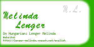 melinda lenger business card